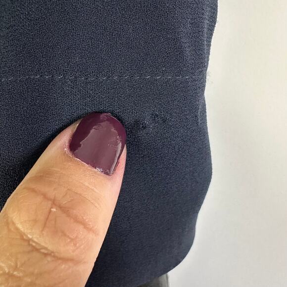 Tibi Lamb Leather Navy & Black Mini Sheath Dress Women’s Size 6 - Picture 7 of 10